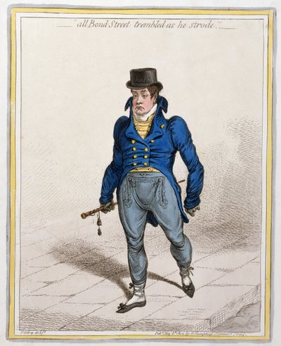 Toda Bond Street tembló mientras caminaba, publicado por Hannah Humphrey, 1802 de James Gillray