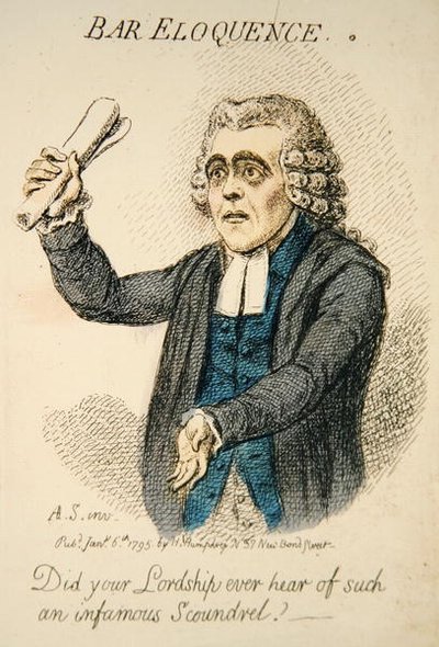 Elocuencia de bar, publicada por Hannah Humphrey en 1795 (detalle) de James Gillray