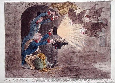 Cazando murciélagos de James Gillray