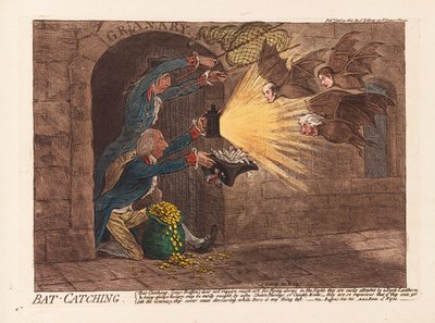 Cazando murciélagos de James Gillray