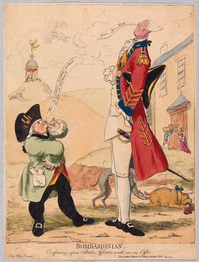 Bombardinian, Conferenciando sobre Asuntos de Estado con un Funcionario de James Gillray