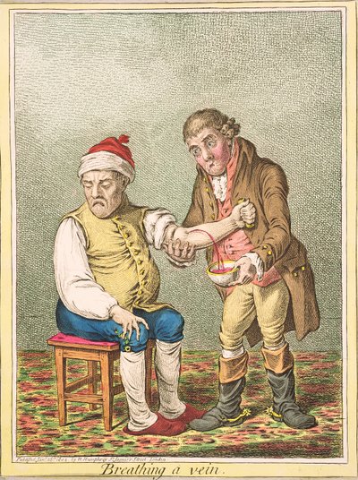 Sangrando una vena, publicado por Hannah Humphrey, 1804 de James Gillray