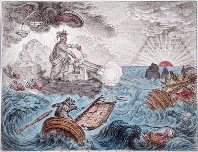 Bruin en su bote, o el gerente en apuros de James Gillray