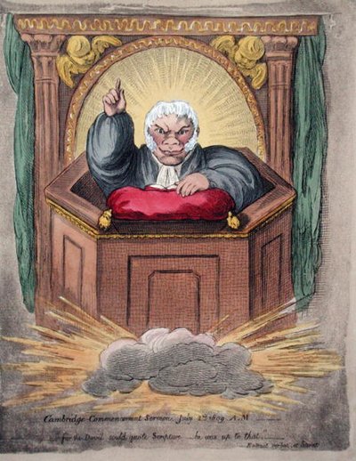 Sermón de inicio en Cambridge, 2 de julio de 1809 A.M. de James Gillray