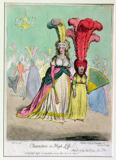 Personajes en la alta vida, publicada por Hannah Humphrey en 1795 de James Gillray