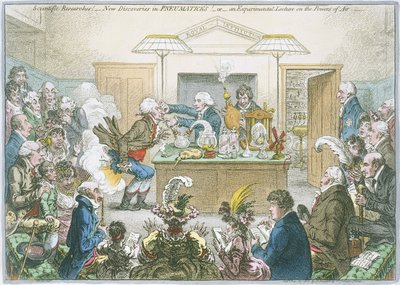 Conferencia de química, 1802 de James Gillray