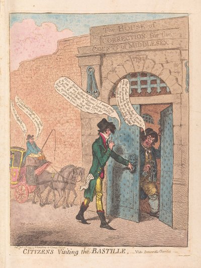 Ciudadanos visitando la Bastilla de James Gillray