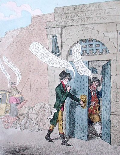 Ciudadanos visitando la Bastilla de James Gillray
