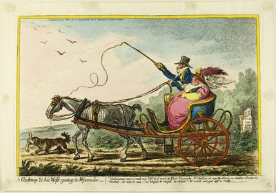 Cockney y su esposa van a Wycombe de James Gillray