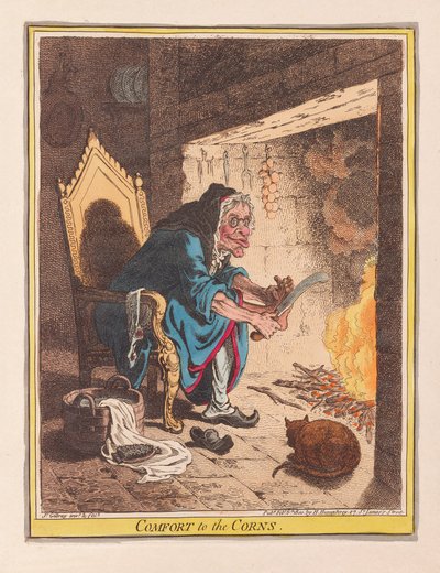 Consuelo para los callos, pub. 1800 de James Gillray