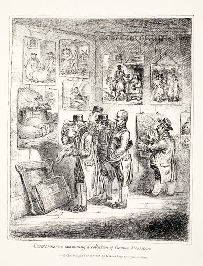 Conocedores examinando una colección de George Morland, 1807 de James Gillray