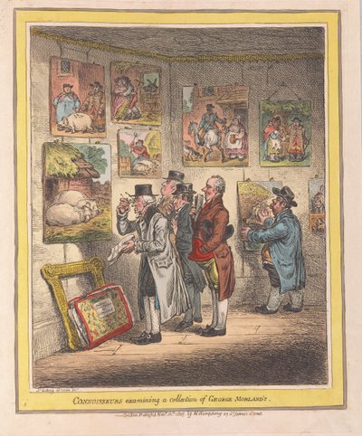 Conocedores examinando una colección de George Morlands, pub. 1807 de James Gillray