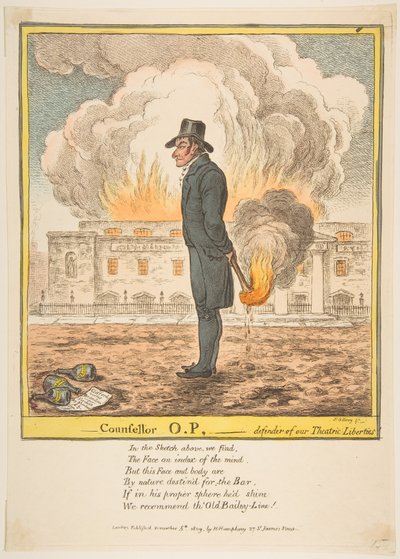 Consejero O.P.-Defensor de nuestras Libertades Teatrales de James Gillray