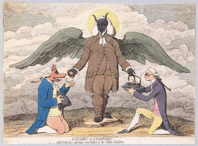 Migas de Consuelo, o el Viejo Ortodoxo Restaurando Consolación a sus Hijos Caídos de James Gillray