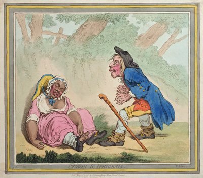 Cymon e Ifigenia, publicado por Hannah Humphrey en 1796 de James Gillray