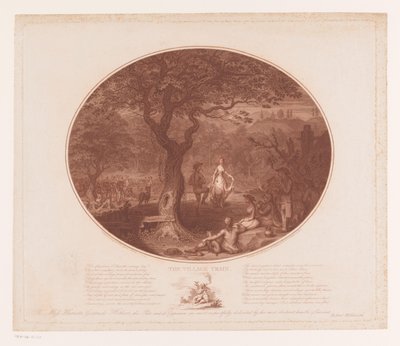 Hombre y mujer bailando bajo un árbol The Village Train (título sobre el objeto) de James Gillray