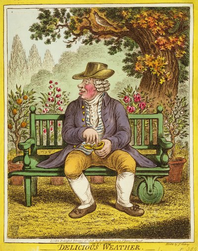 Clima delicioso, publicado por Hannah Humphrey, 1808 de James Gillray