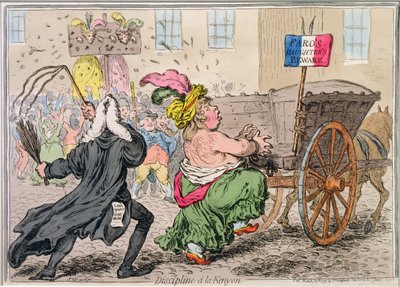 Disciplina a la Kenyon, publicada por Hannah Humphrey en 1797 de James Gillray