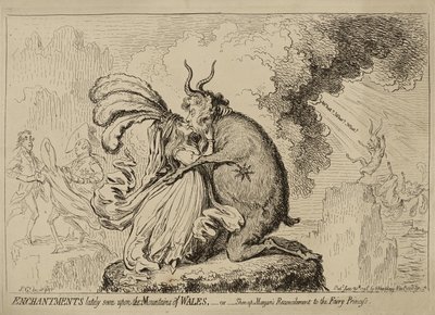 Encantamientos vistos últimamente en las montañas de Gales o "La reconciliación de Shon-ap-Morgan con la princesa hada", publicado el 30 de junio de James Gillray