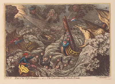 El fin de la invasión irlandesa o la destrucción de la armada francesa de James Gillray