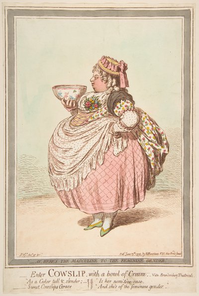 Entra Cowslip con un Cuenco de Crema - vide Brandenburg Theatricals de James Gillray