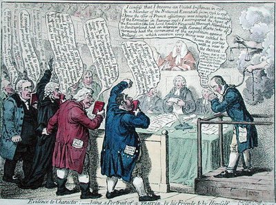 Evidencia de carácter: siendo, un retrato de un traidor, por sus amigos y por él mismo de James Gillray