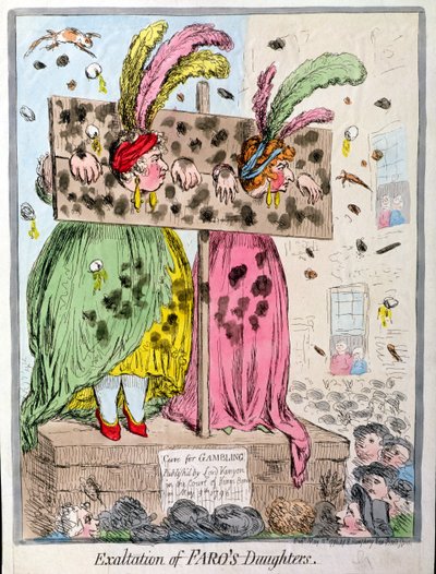 Exaltación de las hijas de Faro, publicada por Hannah Humphrey en 1796 de James Gillray