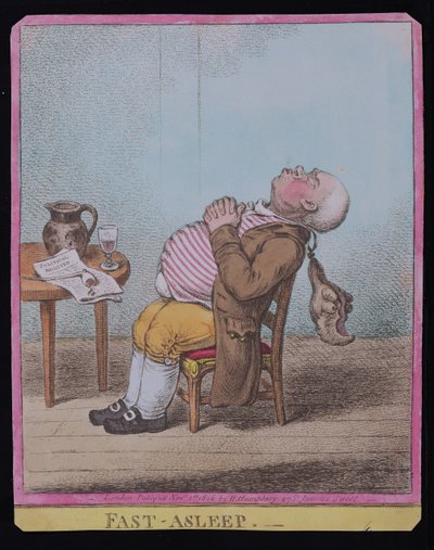 Profundamente dormido, publicado por Hannah Humphrey en 1806 de James Gillray