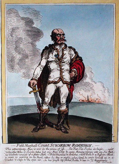 Mariscal de campo Conde Suwarrow-Rominiskoy (1729-1800) de James Gillray