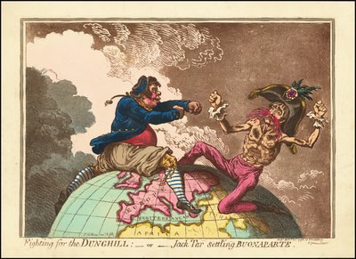 Luchando por el Dunghill - o - Jack Tar asentando a Buonaparte de James Gillray