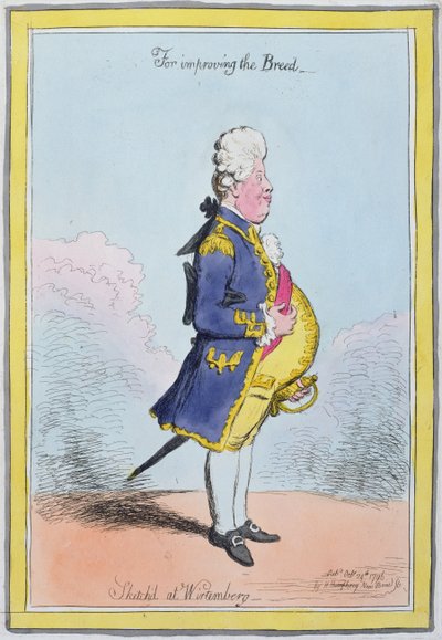 Para mejorar la raza, esbozado en Wirtemberg, publicado por Hannah Humphrey en 1796 de James Gillray