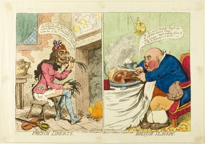 Libertad francesa, esclavitud británica de James Gillray