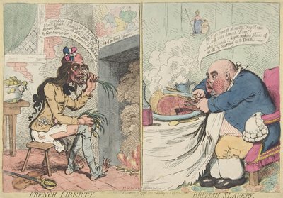Libertad francesa. Esclavitud británica, 21 de diciembre de 1792 de James Gillray