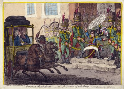 NONCHALENCE GERMAN -OR THE VEXATION OF LITTLE BONEY. 1803 (grabado) de James Gillray