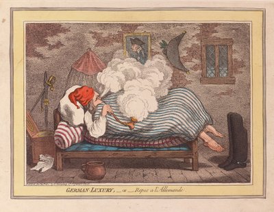 Lujo alemán o reposo a la alemana, pub. 1800 de James Gillray