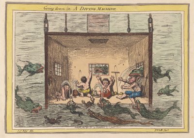 Bajando en una máquina de buceo de James Gillray