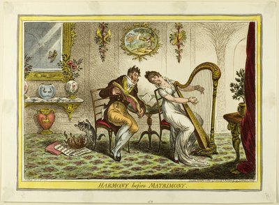 La armonía antes que el matrimonio de James Gillray