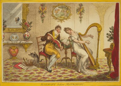 Armonía antes del matrimonio, 1805 de James Gillray