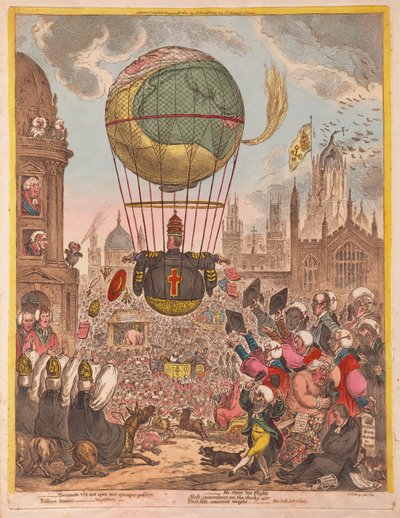 Él dirige su vuelo de James Gillray