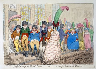Cambio alto en Bond Street o la cortesía del gran mundo (1796) de James Gillray