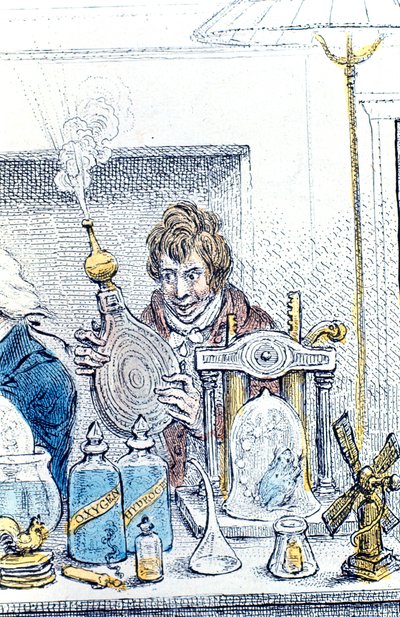 Humphry Davy, químico e inventor británico, 1802 de James Gillray