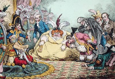 Introducción del ciudadano Volpone y su séquito en París de James Gillray