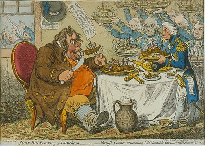 John Bull tomando un almuerzo, 1798 de James Gillray