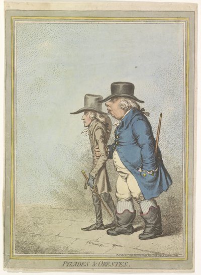 Caricatura de Guillermo V, 1797 Pylades & Orestes (título sobre objeto) de James Gillray