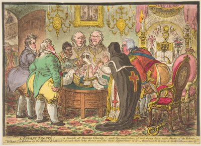 El niño encontrado: una muestra de caridad romana! o la desgracia de no haber nacido con..., 19 de mayo de 1808 de James Gillray