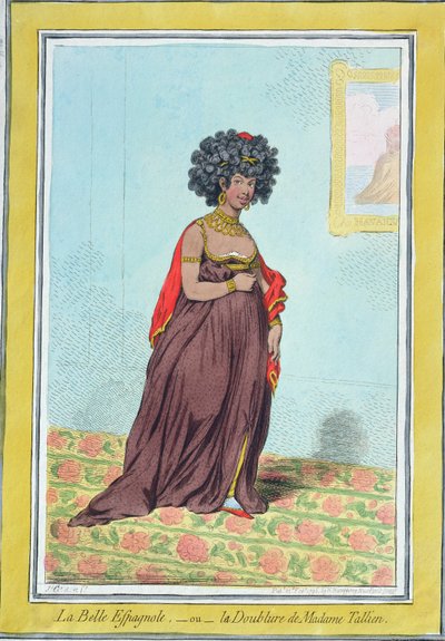 La Bella Española, o La Doble de Madame Tallien (1773-1835) publicada por Hannah Humphrey en 1796 de James Gillray