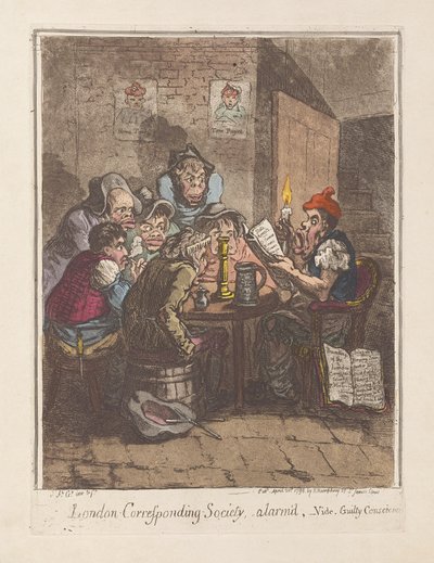 Sociedad Correspondiente de Londres, Alarmada, vide. Conciencias Culpables de James Gillray