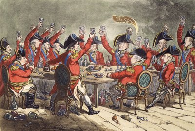 "Almas Leales - o una Mirada al Comedor en St. James", 1797 de James Gillray