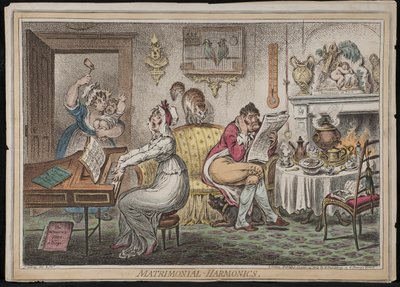 Armonías matrimoniales, publicado por Hannah Humphrey, 1805 de James Gillray
