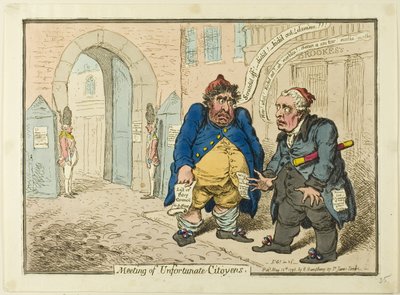 Reunión de Citoyen desafortunados de James Gillray